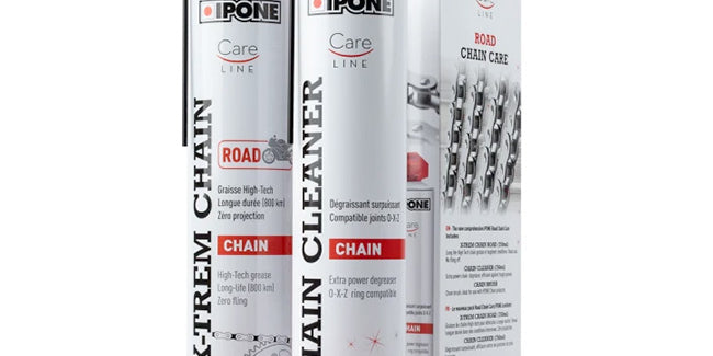 Ipone chain cleaner and lubricant and a chain brush