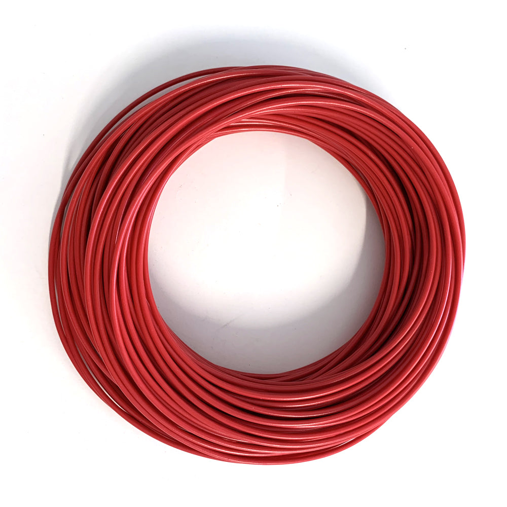BIKER'S TOOLBOX 1MM SINGLE COLOUR WIRE -RED PER METRE