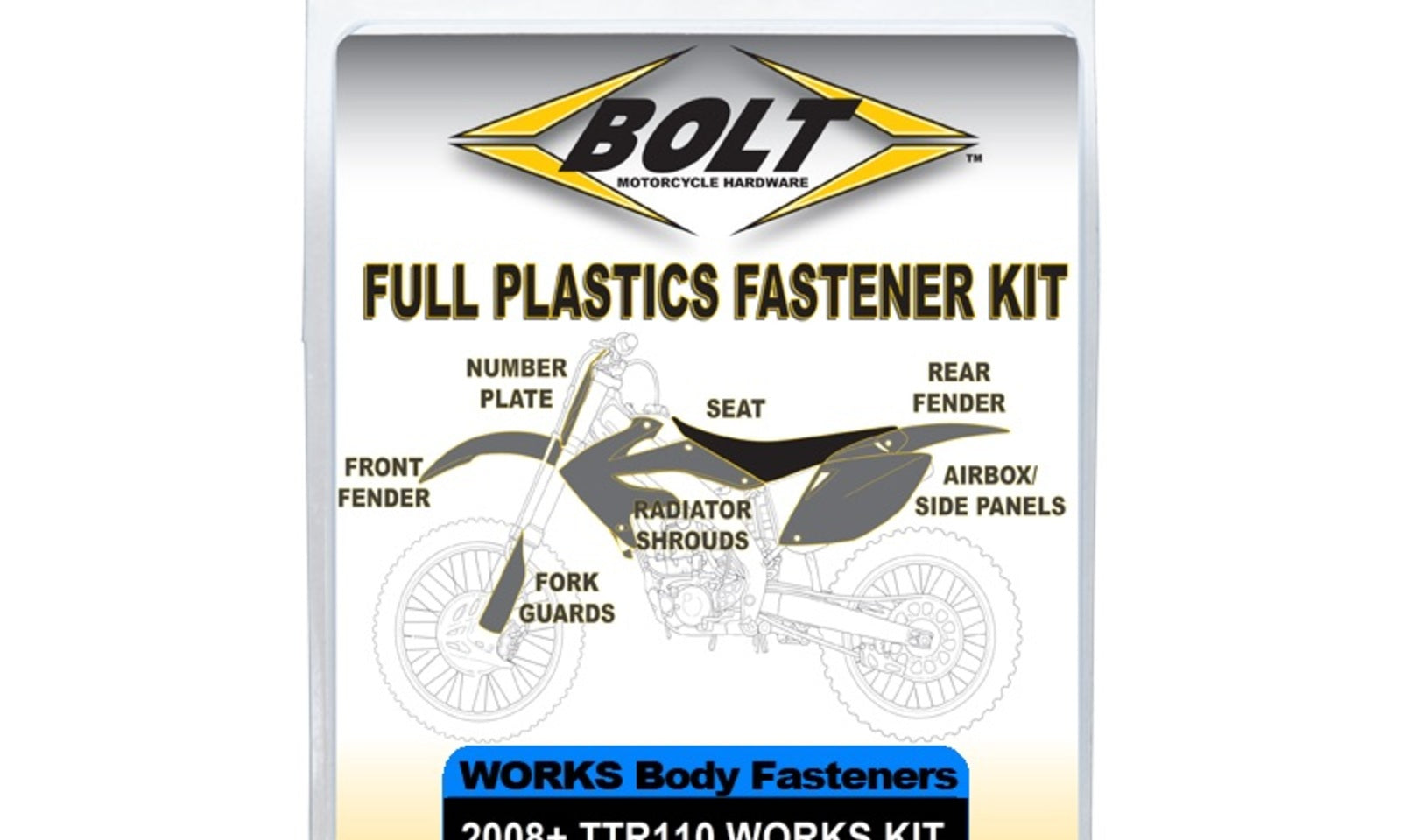 Bolt Body Work Fastener Kit Yamaha TTR110 ’08+ Works Kit