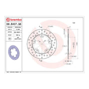 Brembo Prime Serie Oro Rear Brake Disc 68B407G6