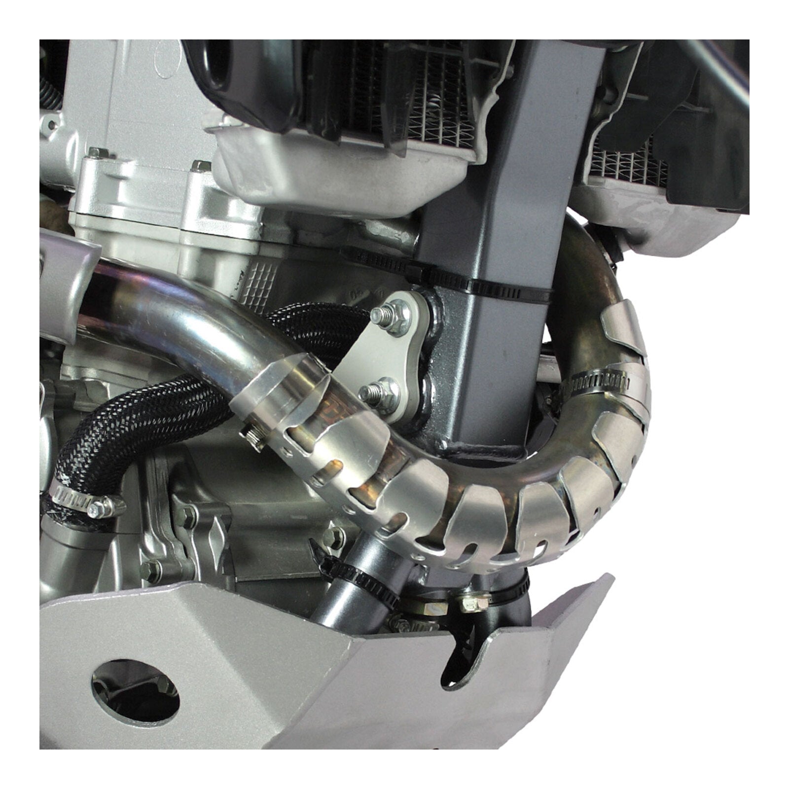 DRC Universal 4-Stroke Exhaust Pipe Guard - Titanium Color