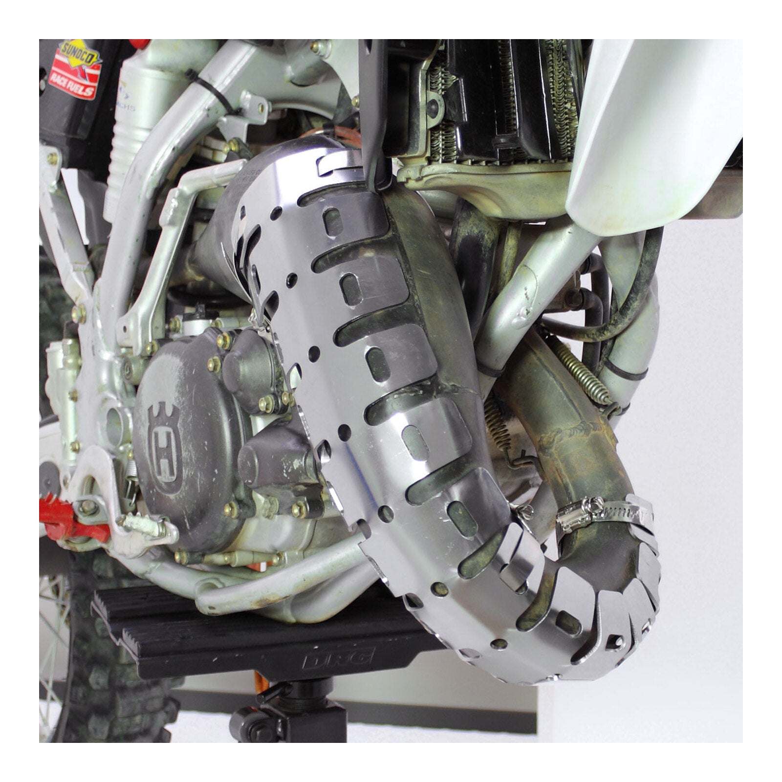 DRC Universal 2-Stroke Exhaust Pipe Guard - Titanium Color