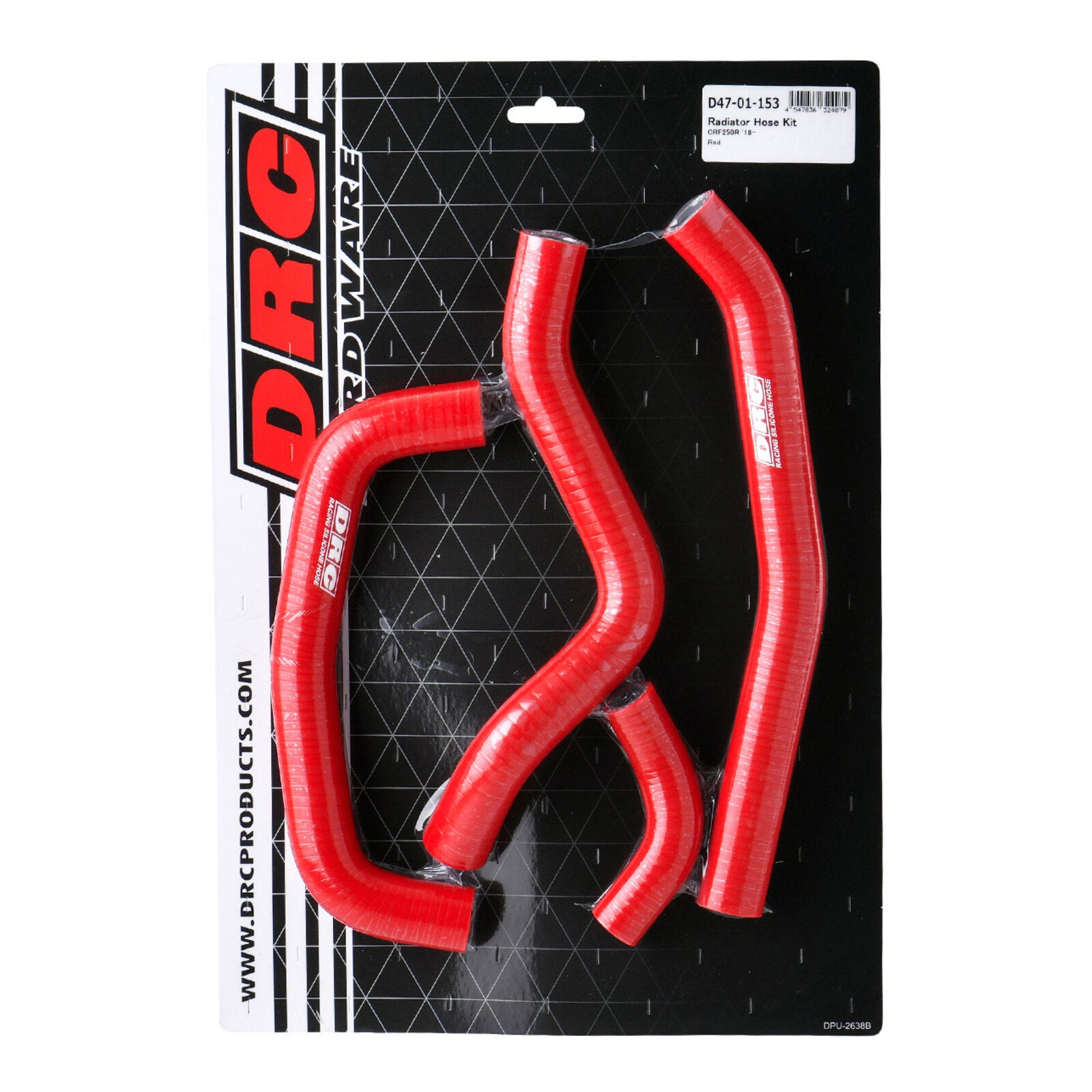 DRC Silicone Radiator Hose Kit - Honda CRF250R (2018–2021) - Red