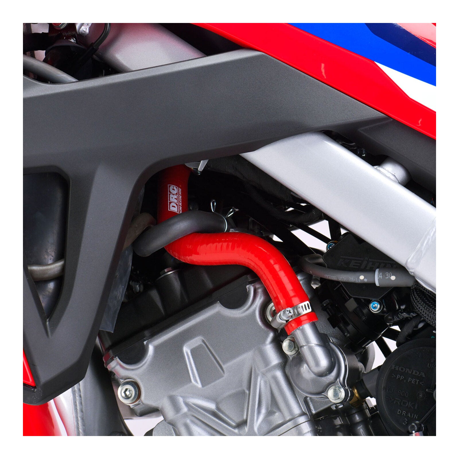 DRC Silicone Radiator Hose Kit - Honda CRF250R (2018–2021) - Red
