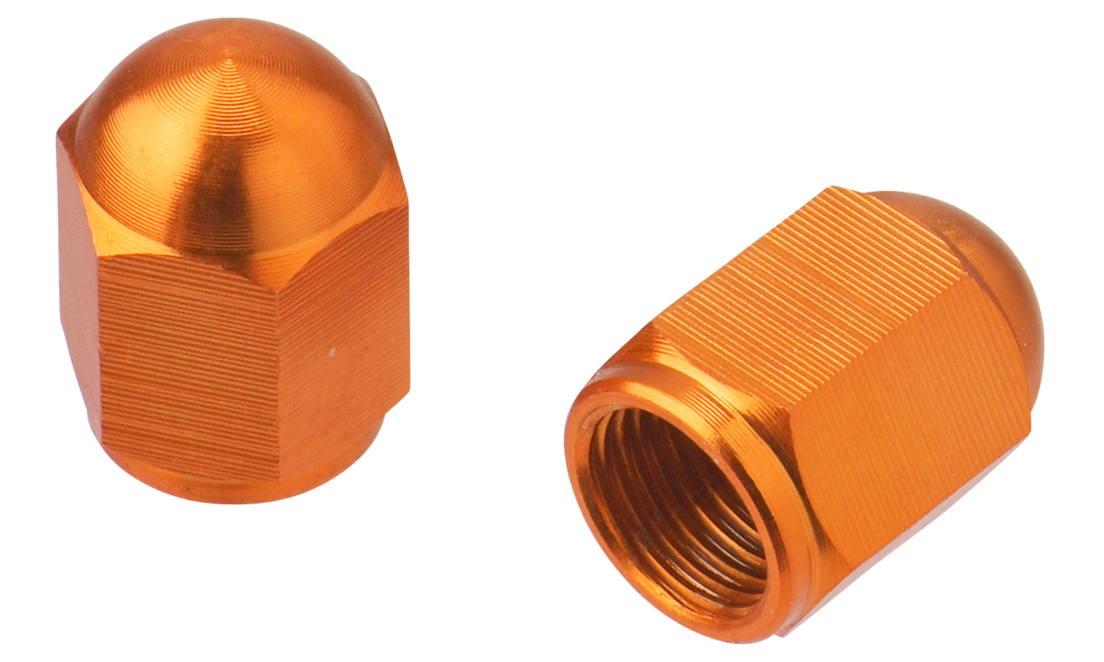 DRC ALUMINUM VALVE CAPS 2PCS ORANGE