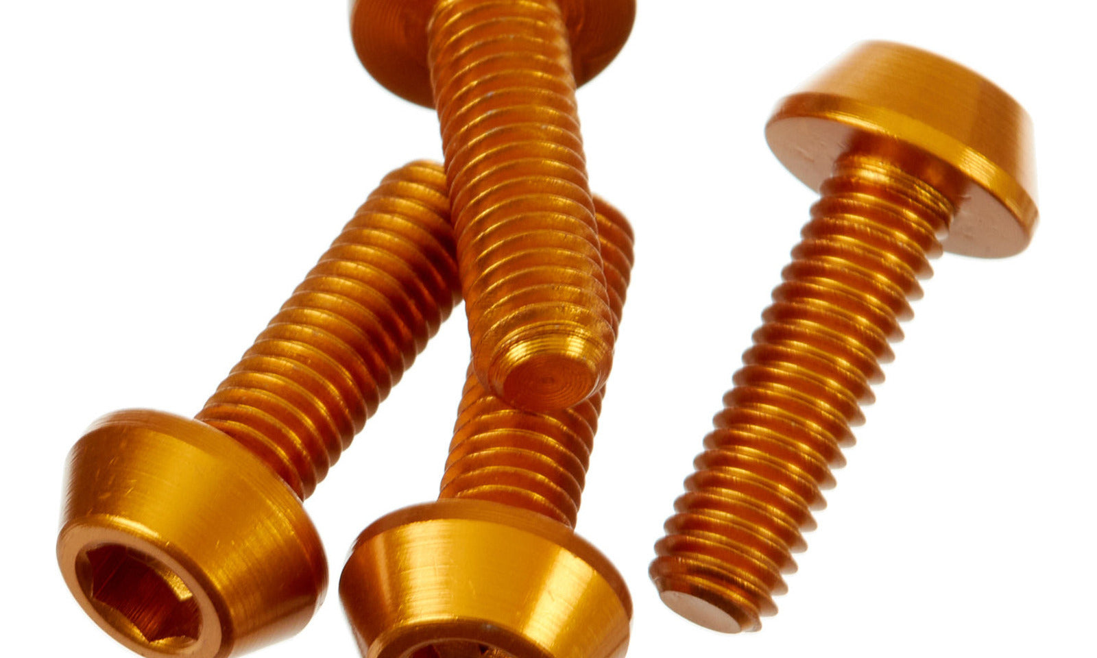 DRC ALUMINUM M6 TAPER BOLTS 20MM GOLD 4PCS
