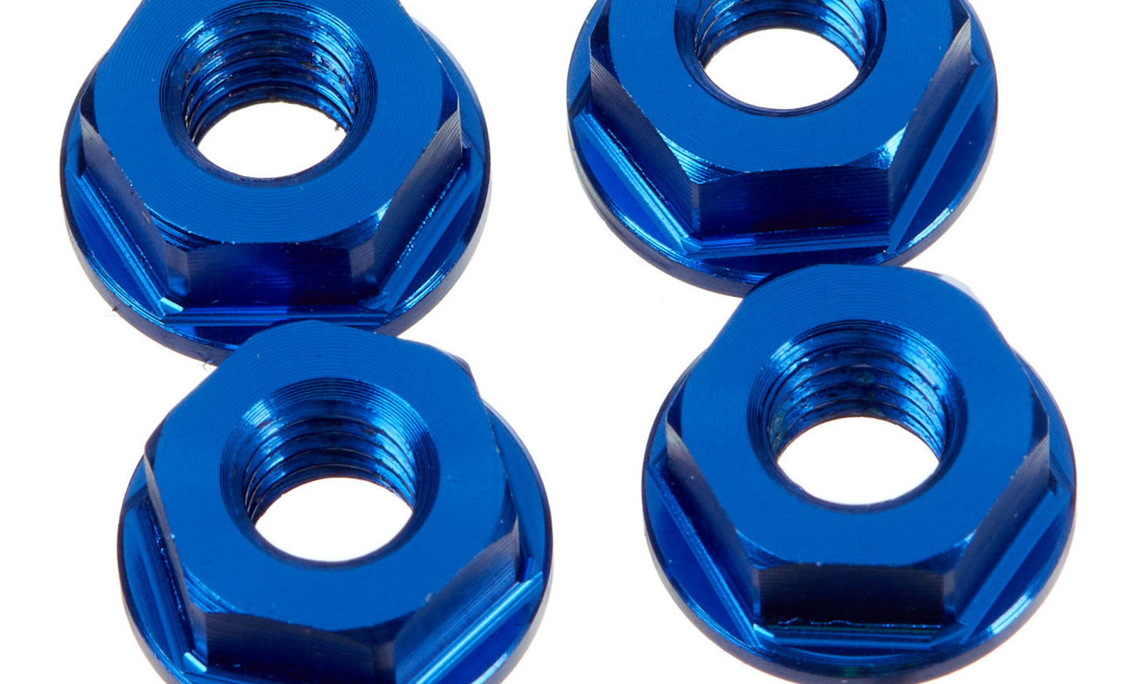 DRC ALUMINUM M6 FLANGE NUTS BLUE 4PCS