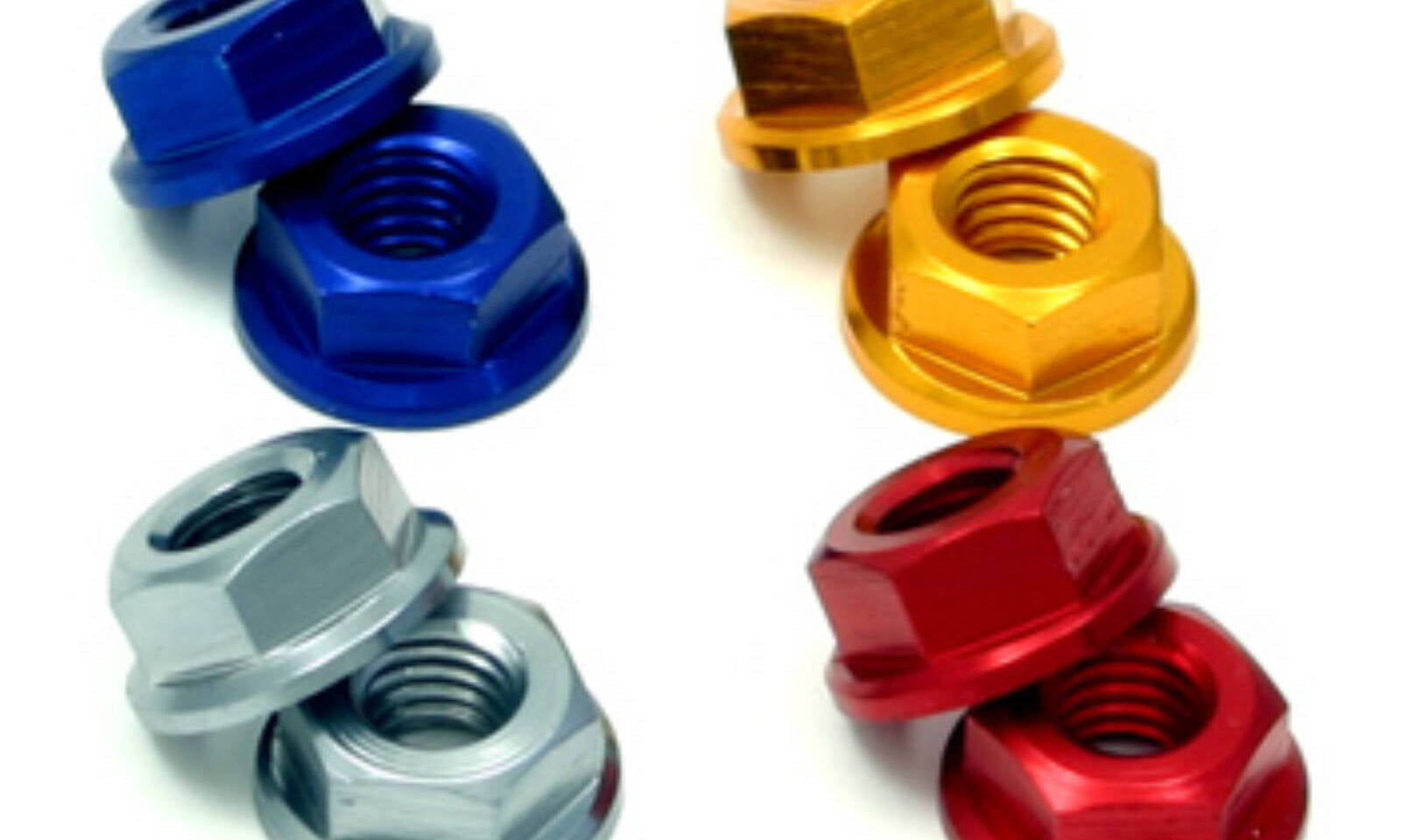 DRC ALUMINUM M6 FLANGE NUTS GOLD 4PCS