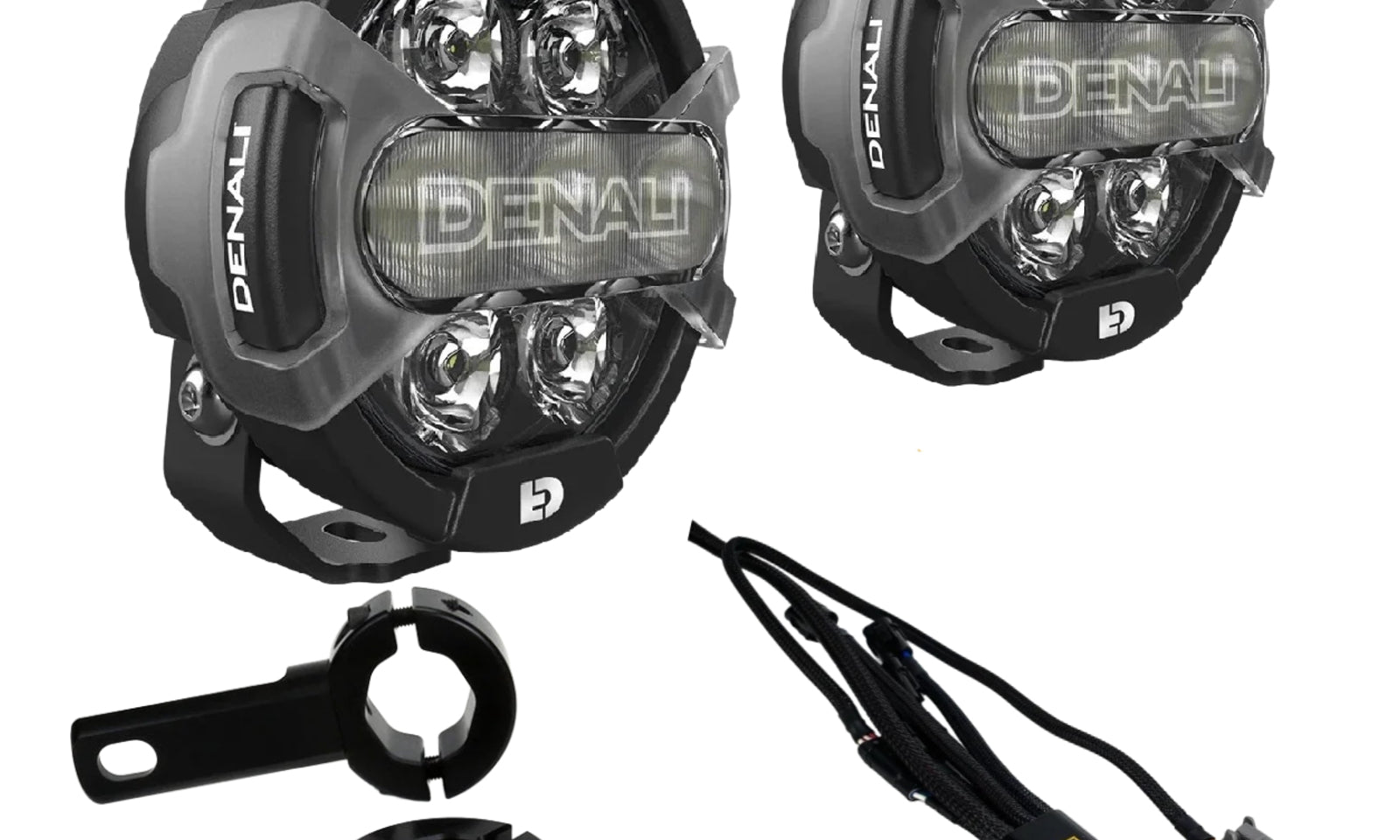Denali D7 Pro Premium Lighting Bundle with Engine Guard Mount - Harley-Davidson