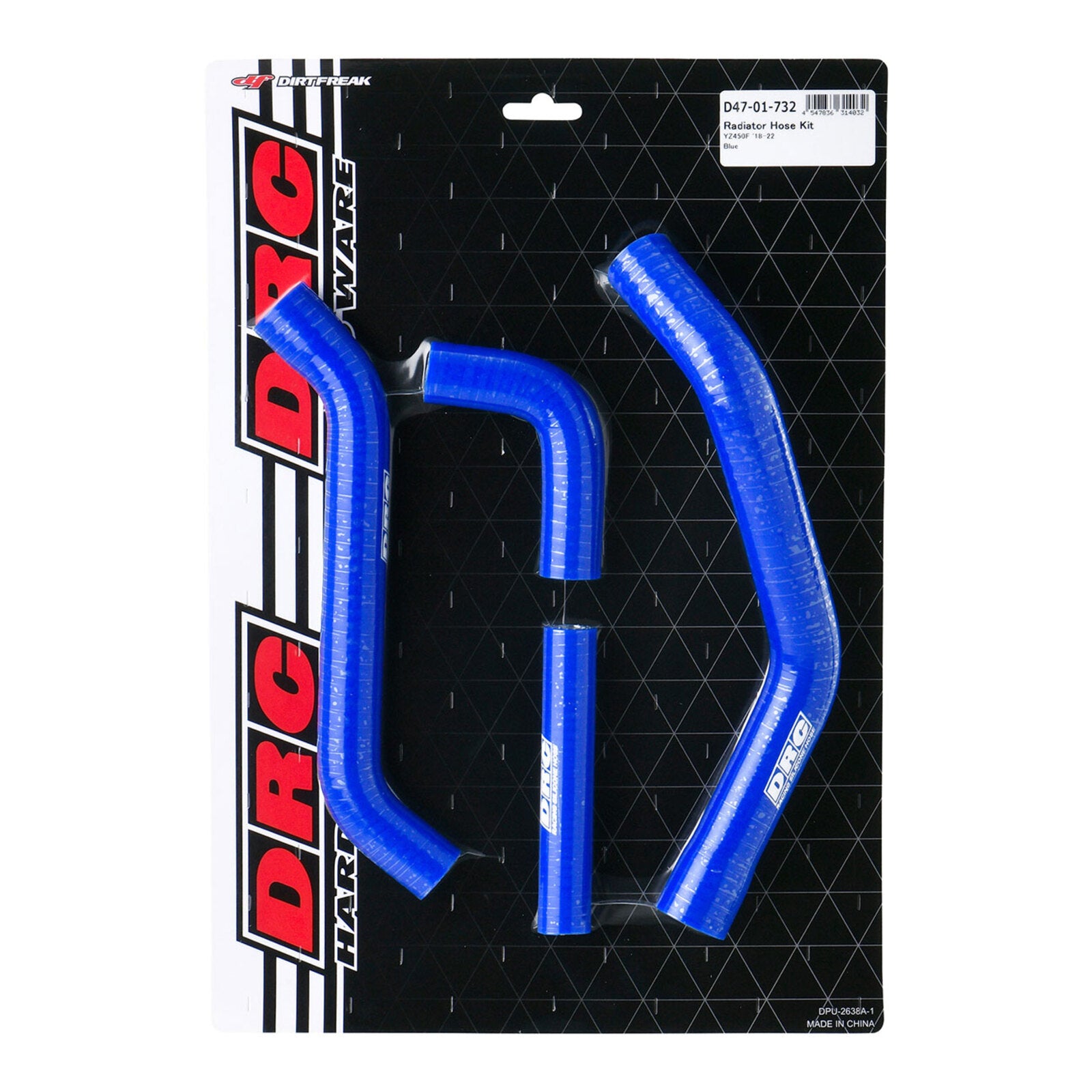DRC Silicone Radiator Hose Kit - Yamaha YZ450F (2018–2022) - Blue