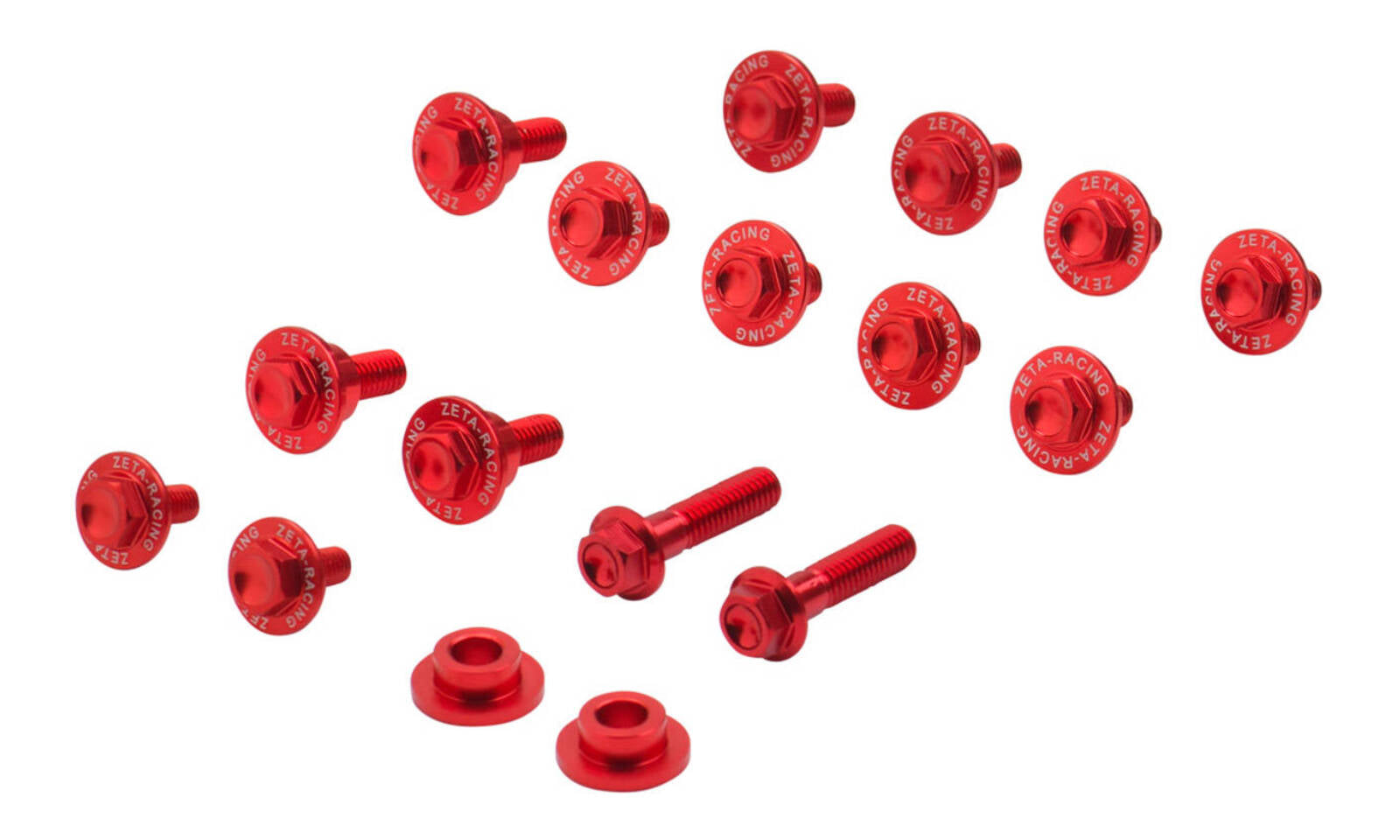 Zeta Aluminum Bolt Set for Plastics Honda CRF450R '21- 15 pcs - Red