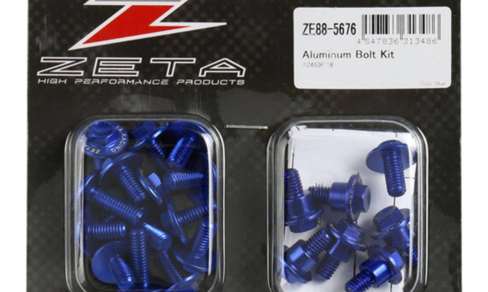 Zeta Aluminum Bolt Set Plastics Yamaha YZ450F '18- 21 pcs - Blue