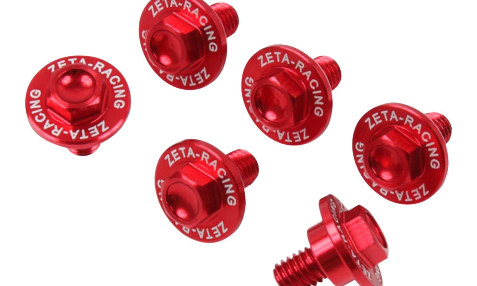 Zeta Fork Guard Bolt Set (6-Piece) - Honda Type 2 - Red