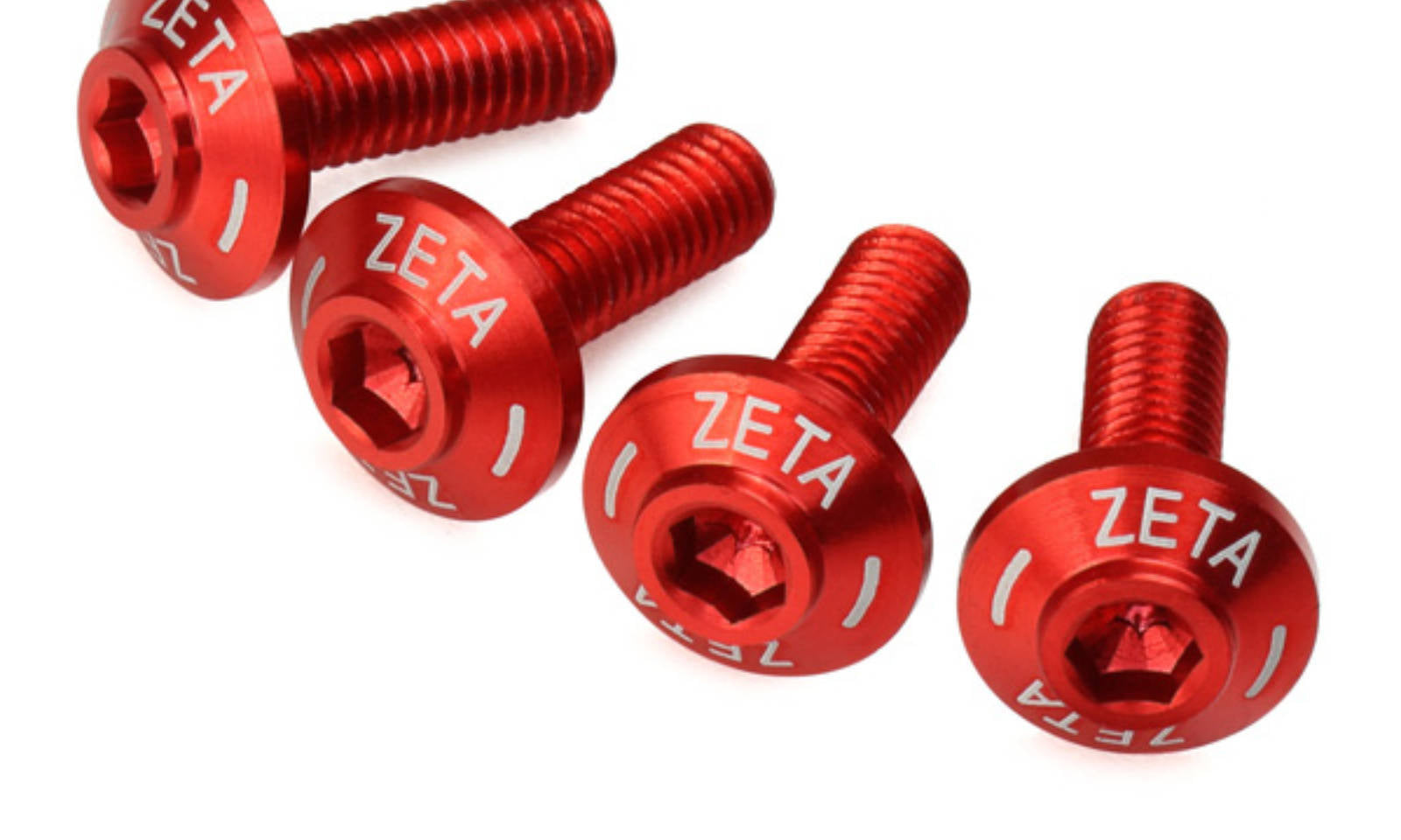 Zeta Screen Bolt Set Red (4pcs)