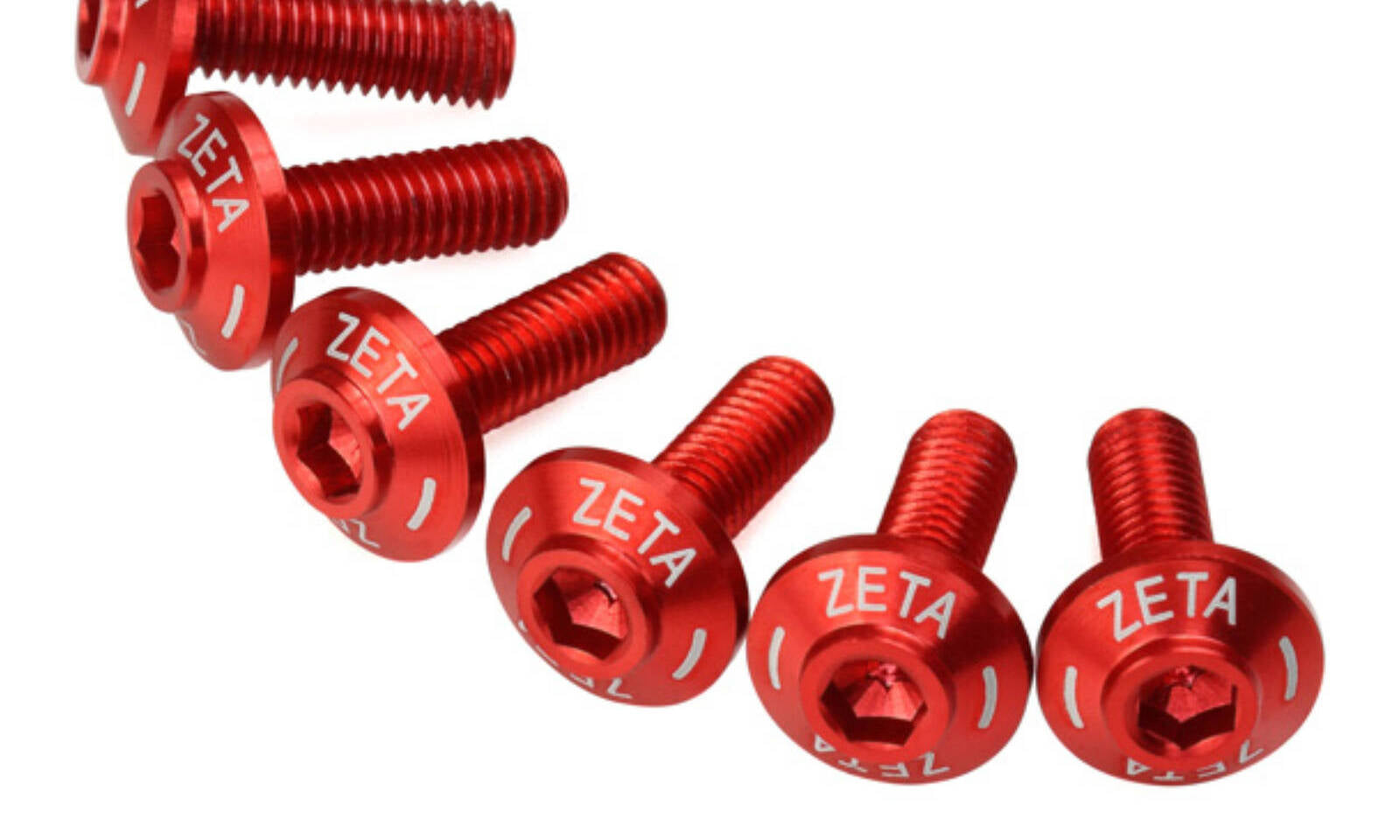Zeta Screen Bolt Set Red (6pcs)
