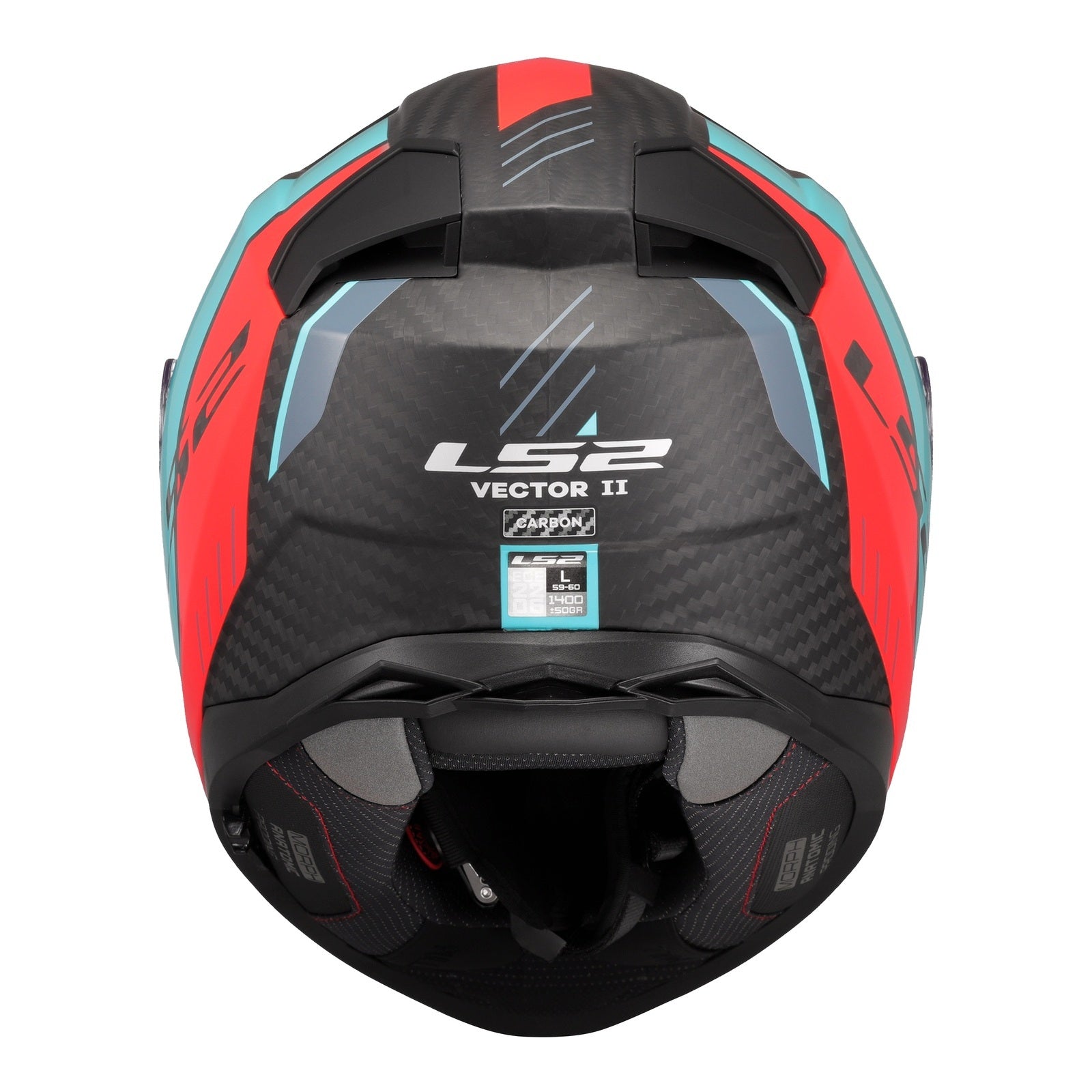 LS2 FF811 Vector II Carbon Grid Helmet - Red / Cyan