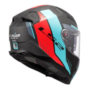 LS2 FF811 Vector II Carbon Grid Helmet - Red / Cyan