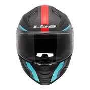 LS2 FF811 Vector II Carbon Grid Helmet - Red / Cyan