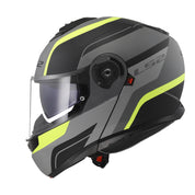 LS2 FF908 Strobe II Monza Flip Front Helmets - Matte Black / Hi-Vis Yellow 06