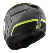 LS2 FF908 Strobe II Monza Flip Front Helmets - Matte Black / Hi-Vis Yellow 06