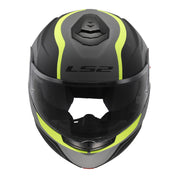 LS2 FF908 Strobe II Monza Flip Front Helmets - Matte Black / Hi-Vis Yellow 06