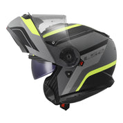 LS2 FF908 Strobe II Monza Flip Front Helmets - Matte Black / Hi-Vis Yellow 06