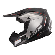 LS2 MX706 COZ Arched Helmet - Black / Silver / Titanium 06