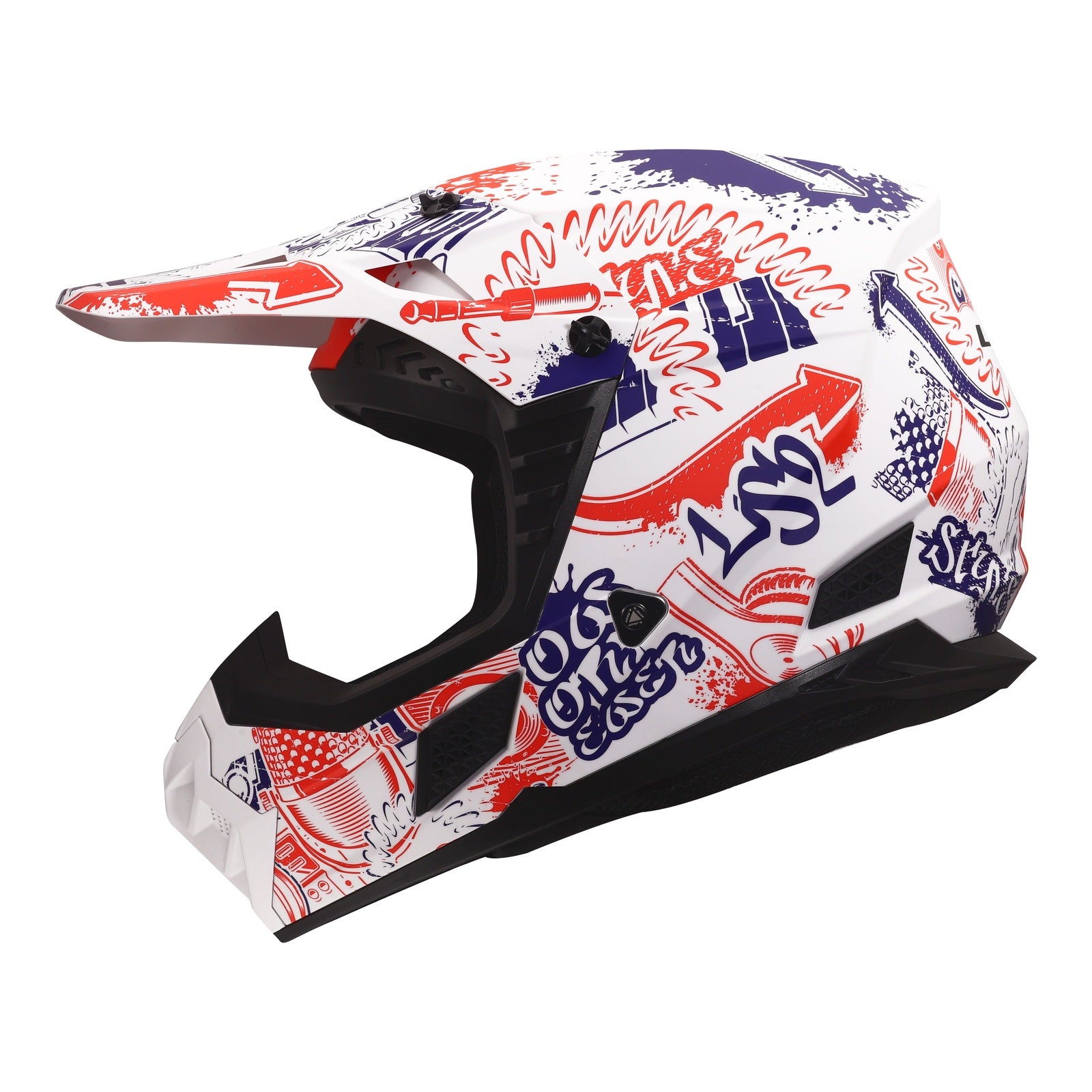 LS2 MX706J COZ Fantasy Junior Helmet - Matte White / Red / Blue