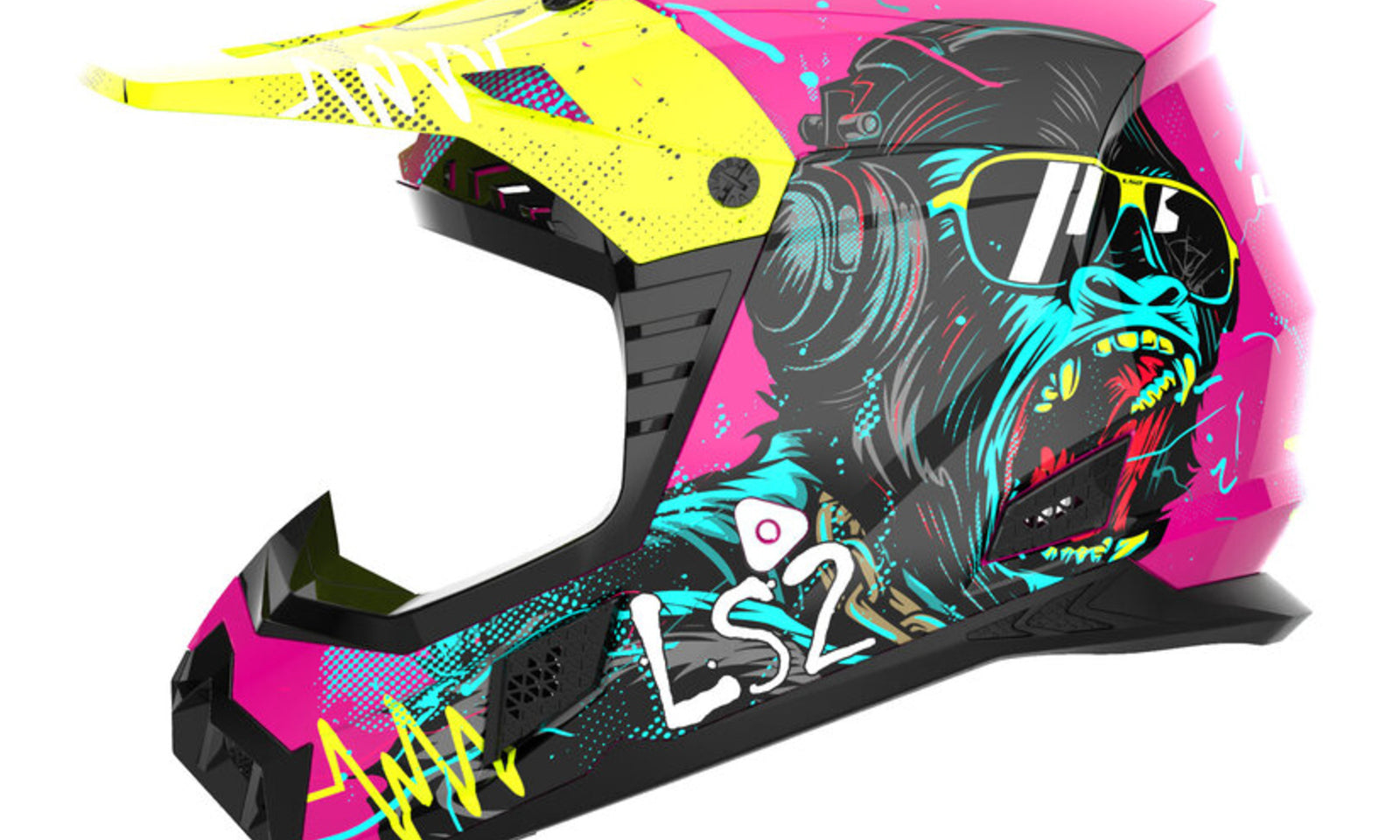 LS2 MX706J COZ Junior Gorilla Helmet - Gloss Purple 06