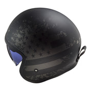 LS2 OF599 Spitfire II Black Flag Helmet - Matte Black / Titanium