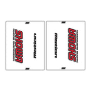 DRC Motion Front Fork Outer Decals - Showa (Clear / Red / Black)