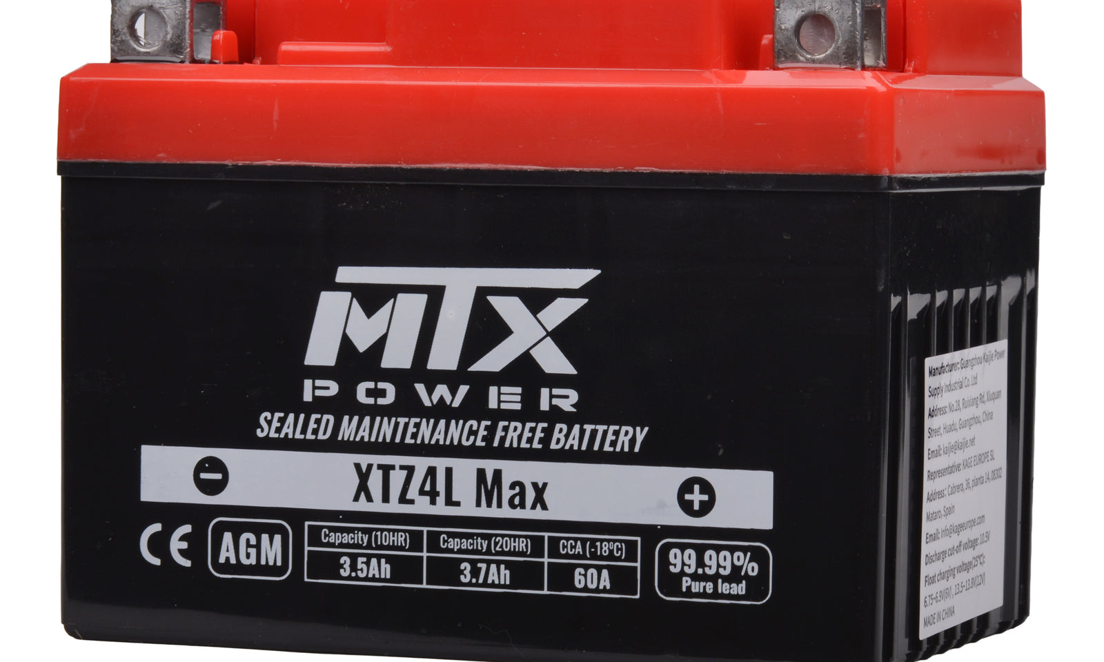 MTX Power Battery AGM - XTZ4L Max