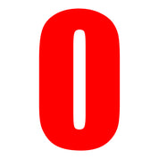 Whites Race Number - Red #0 (10 Pack)