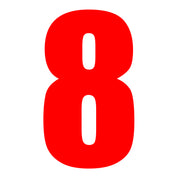 Whites Race Number - Red #8 (10 Pack)
