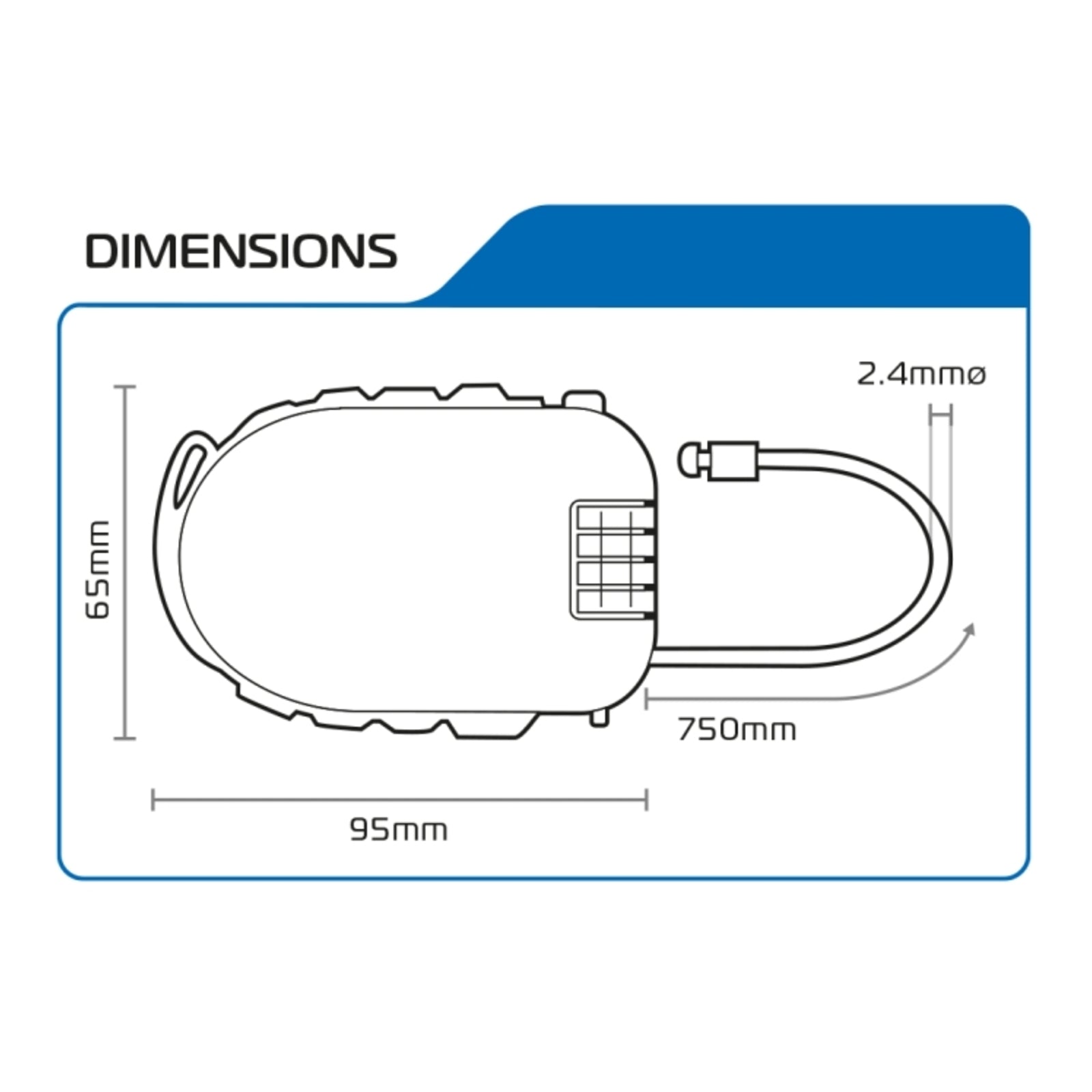 Oxford Retractable Cable Lock 120
