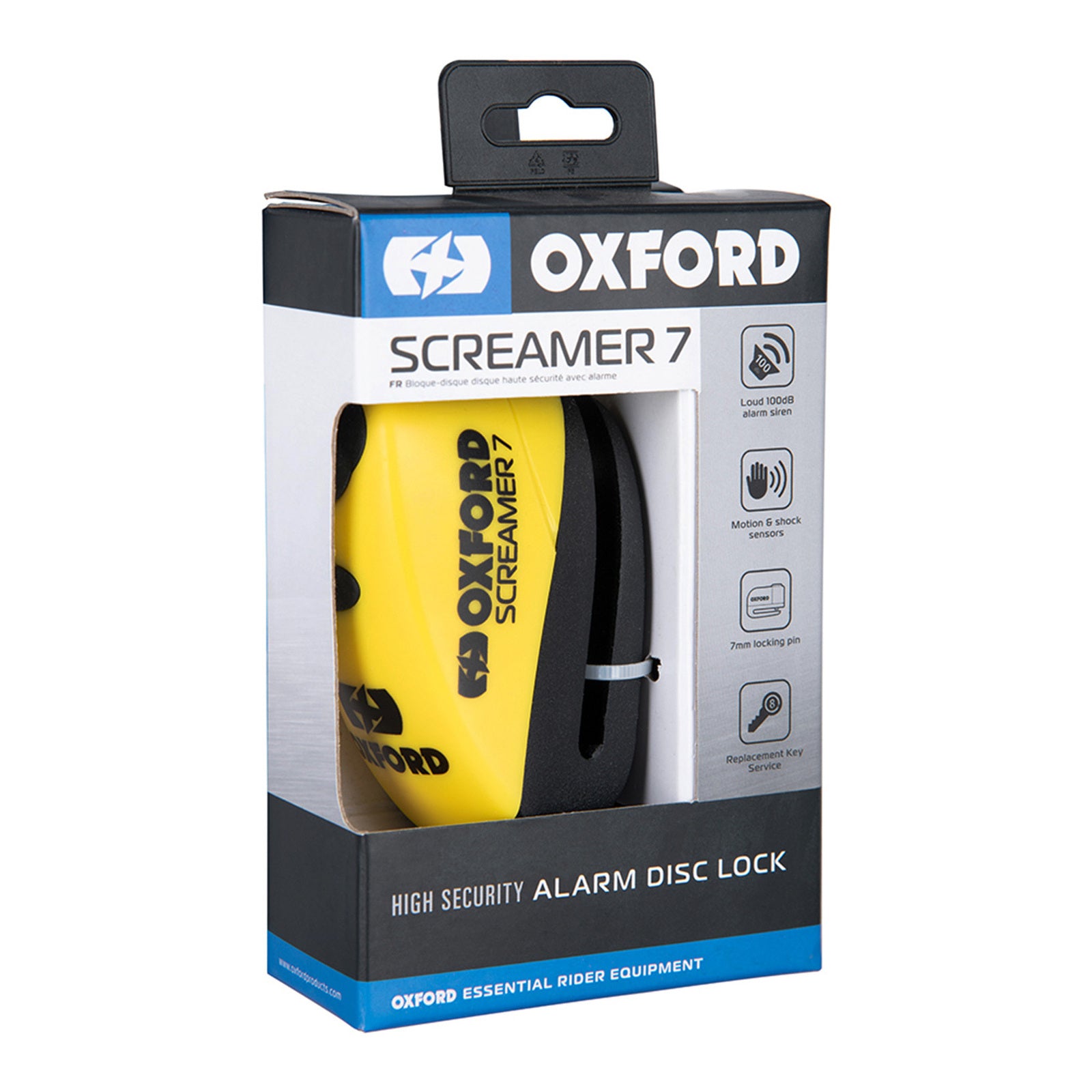 Oxford Screamer 100dB Alarm Disc Lock - Chrome / Black