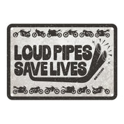Oxford Garage Metal Sign: Loud Pipes Save Lives