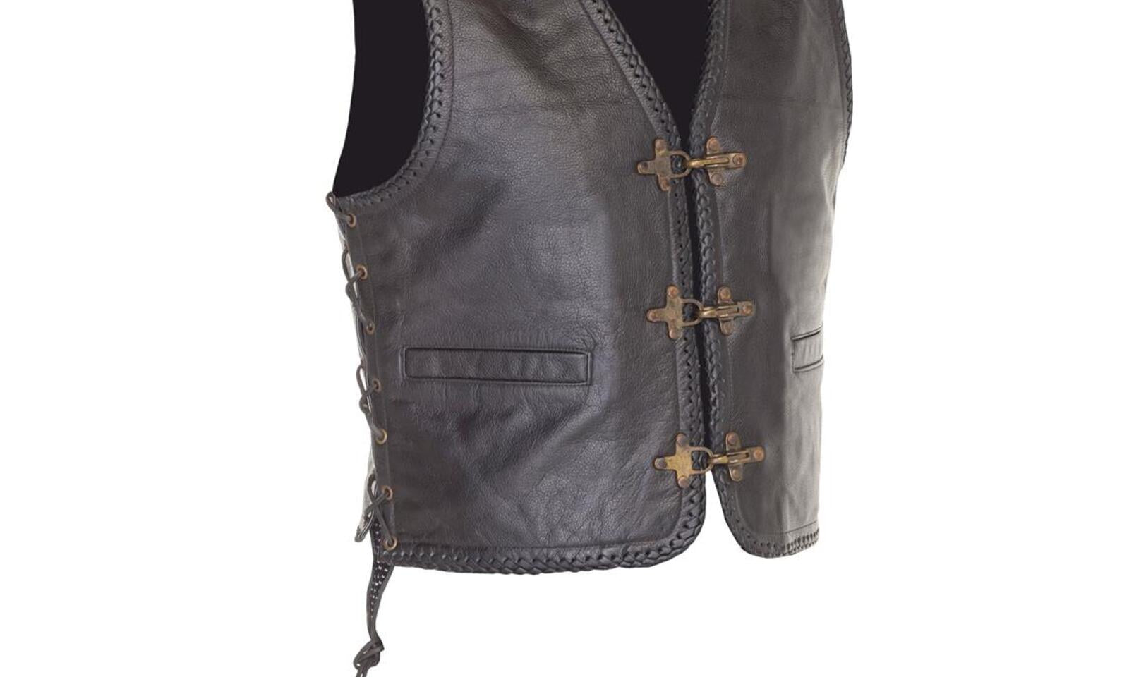 Richa Gilet Sadic Leather Vest with Laces - Black