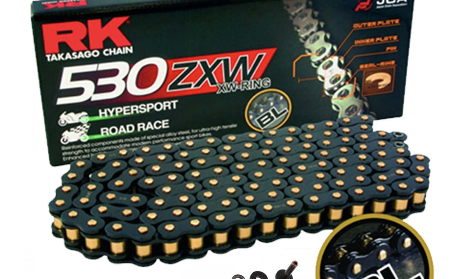 RK Chain 530ZXW XW-Ring Chain Hypersports - Black