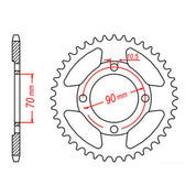 Sprocket Kit Honda CT110 - Single ratio/70mm Cntr (X) - 428H 15/45