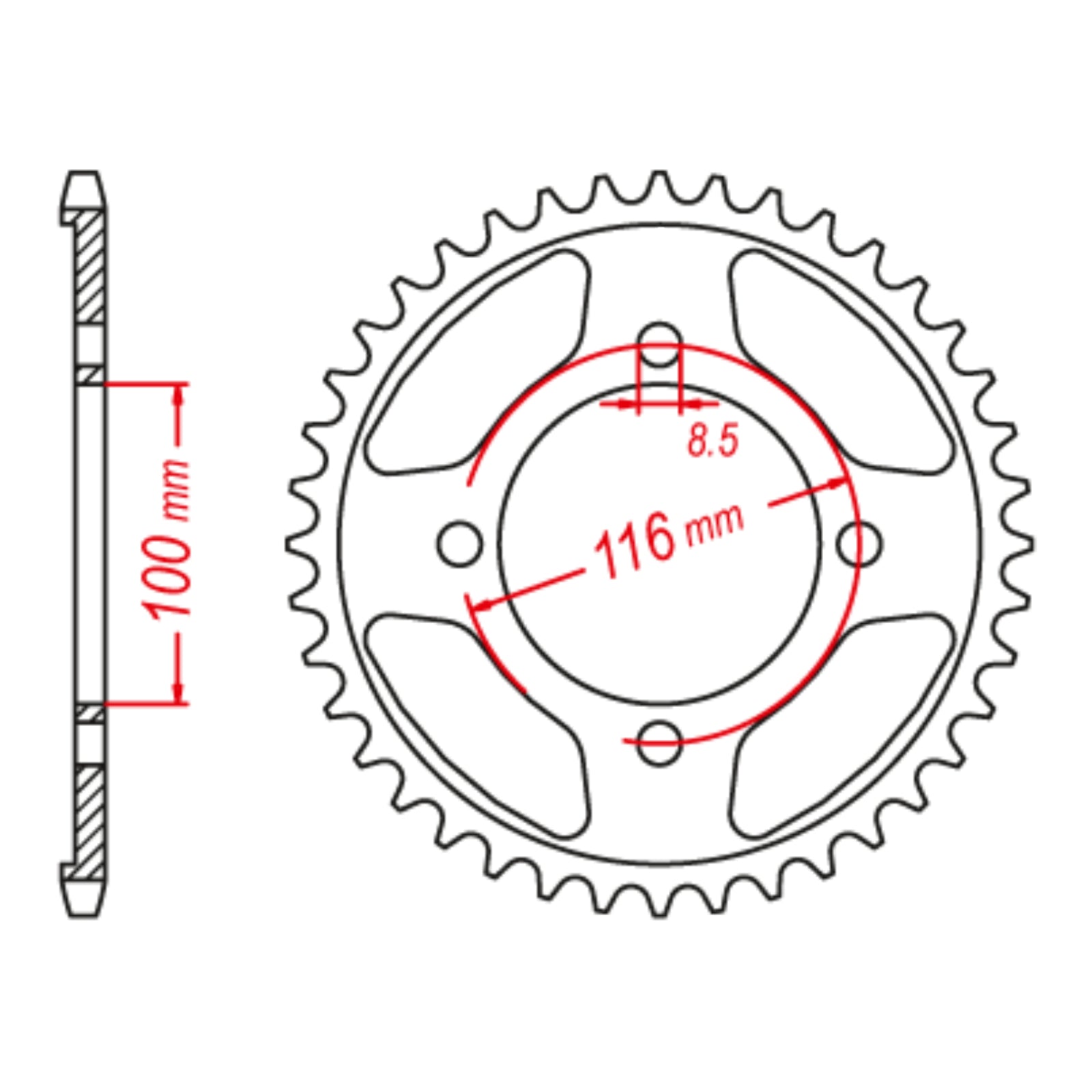 Sprocket Kit Kawasaki KLX140 Big Wheel - 428KRO 13/57
