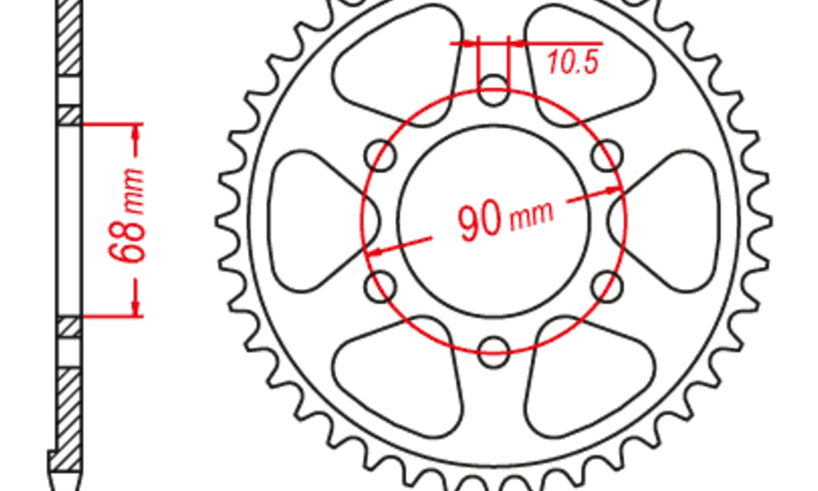 MTX 1224 Steel Rear Sprocket #520 (36T)