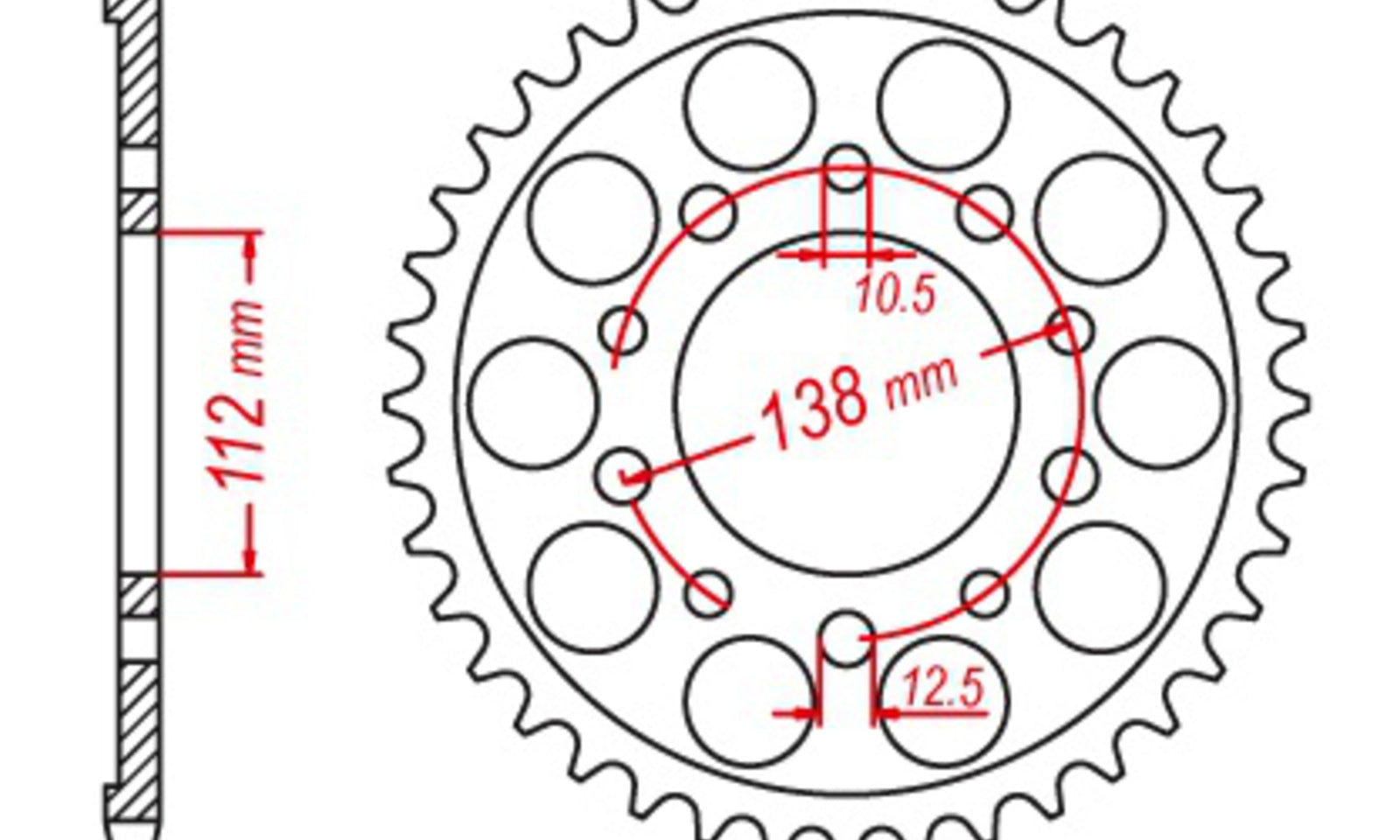 MTX 1303 Zero Alloy Rear Sprocket #520 - Black (41T)