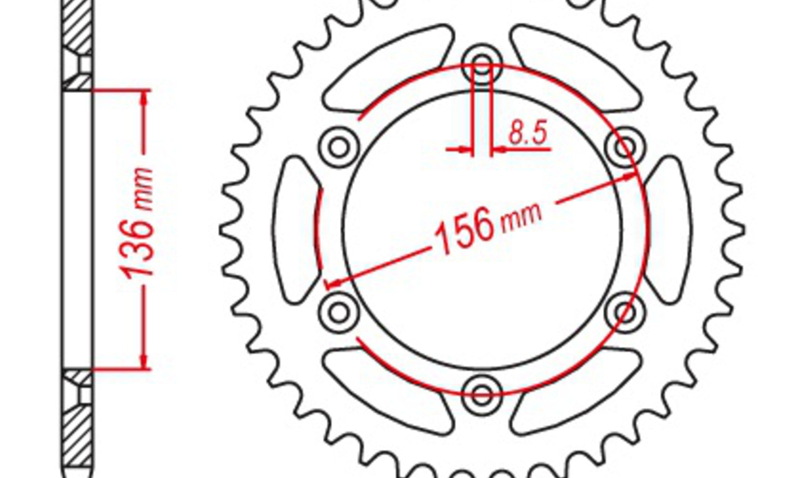MTX 822 Hornet Lightweight Steel Rear Sprocket #520