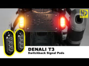 Denali T3 Rear Turn Signal / Brake Light Pods Red/Amber - Pair