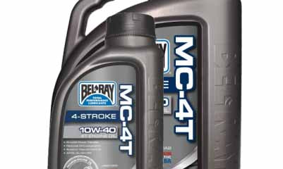 Bel-Ray 4 stroke MC-4T mineral engine oil 10W-40 available in 1 and 4 litre packs