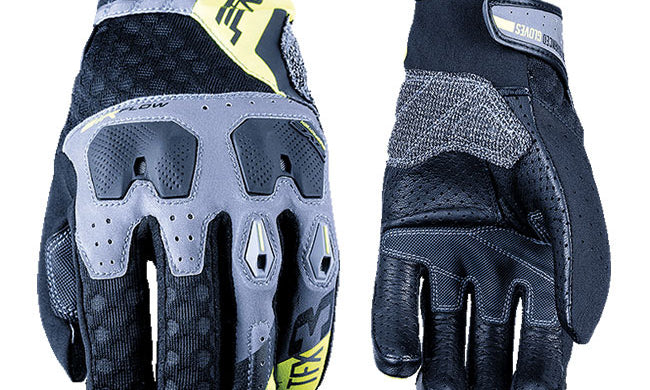 FIVE TFX3 Airflow Gloves Grey Fluro Yellow